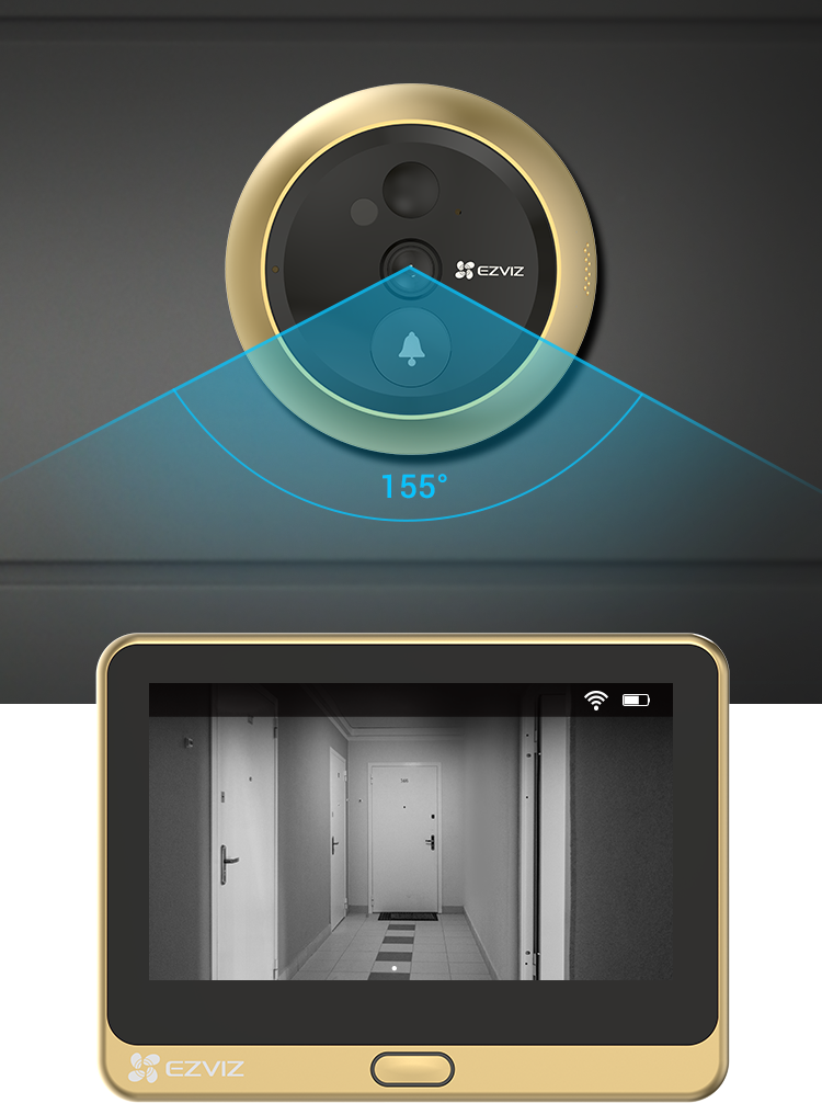 DP2C Wire-free Peephole Doorbell