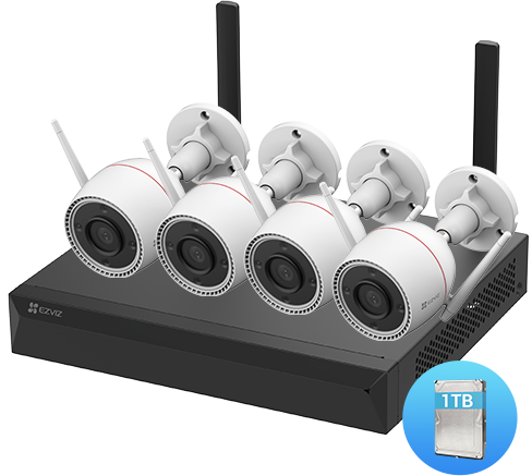 EZVIZ H3c NVR + HDD Kit Smart Wi-Fi Camera Security System