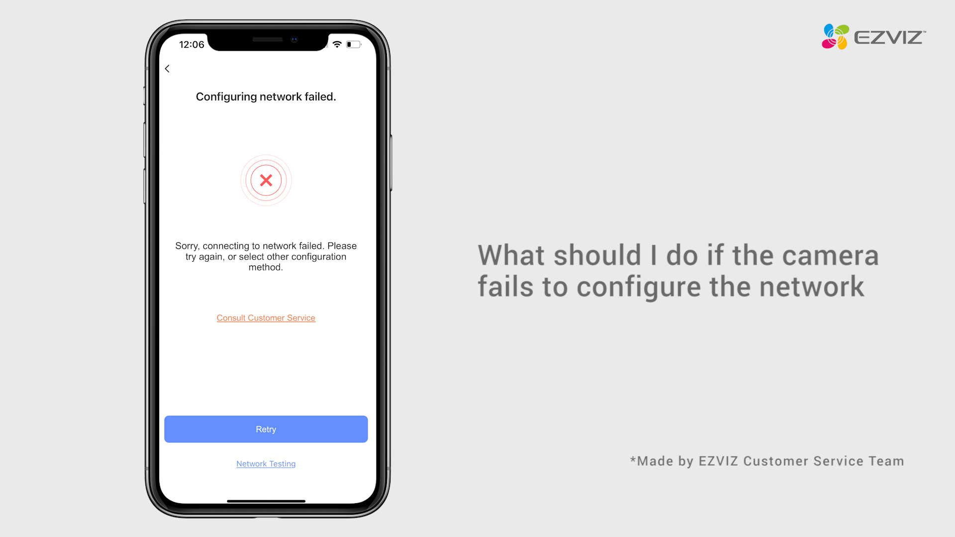 What should I do if the camera fails to configure the network
