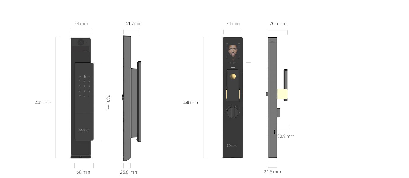 EZVIZ DL50FVX Dual-Cam Face Recognition & Palm Vein Smart Lock