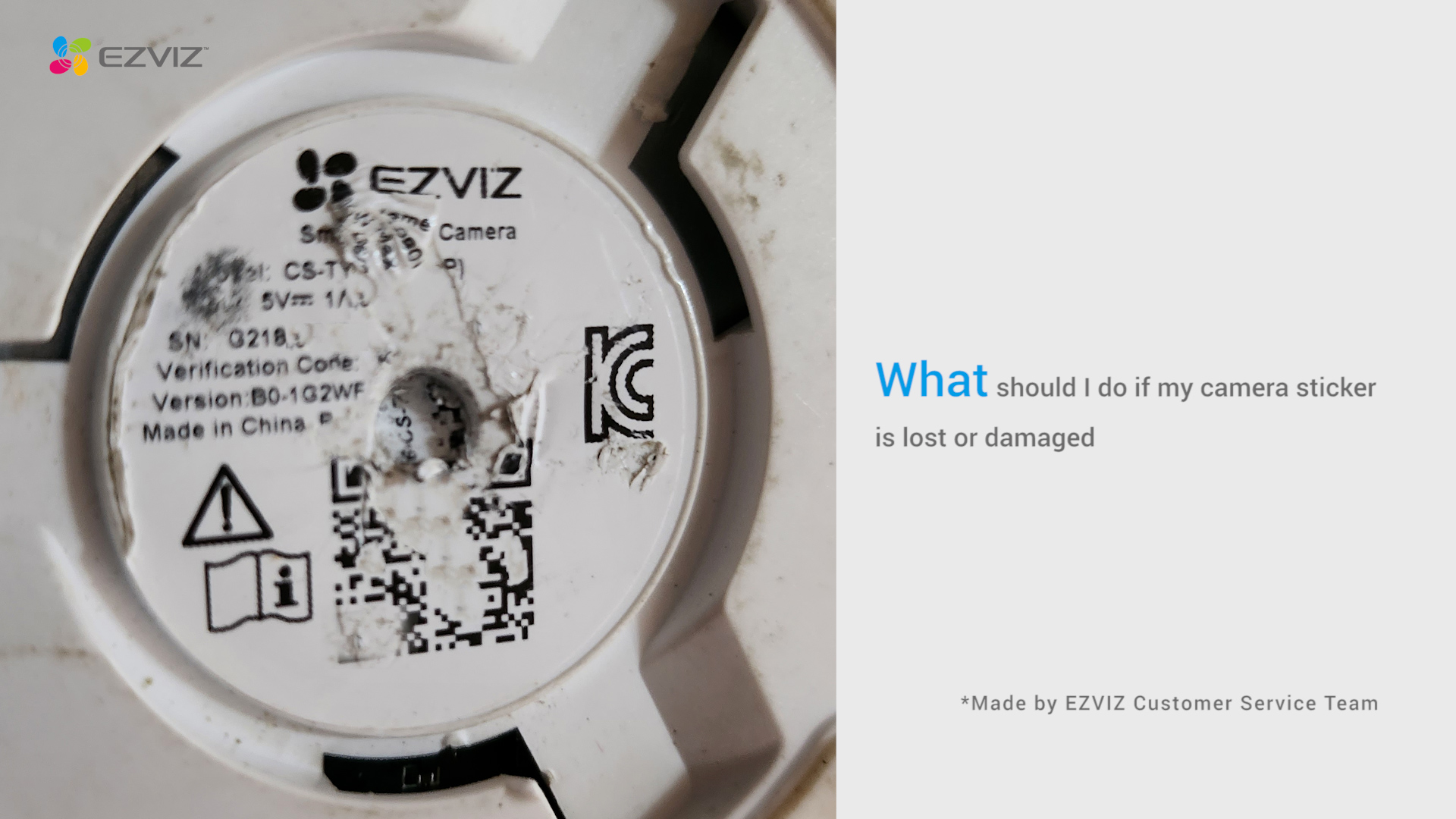 What should I do if my camera sticker is lost or damaged