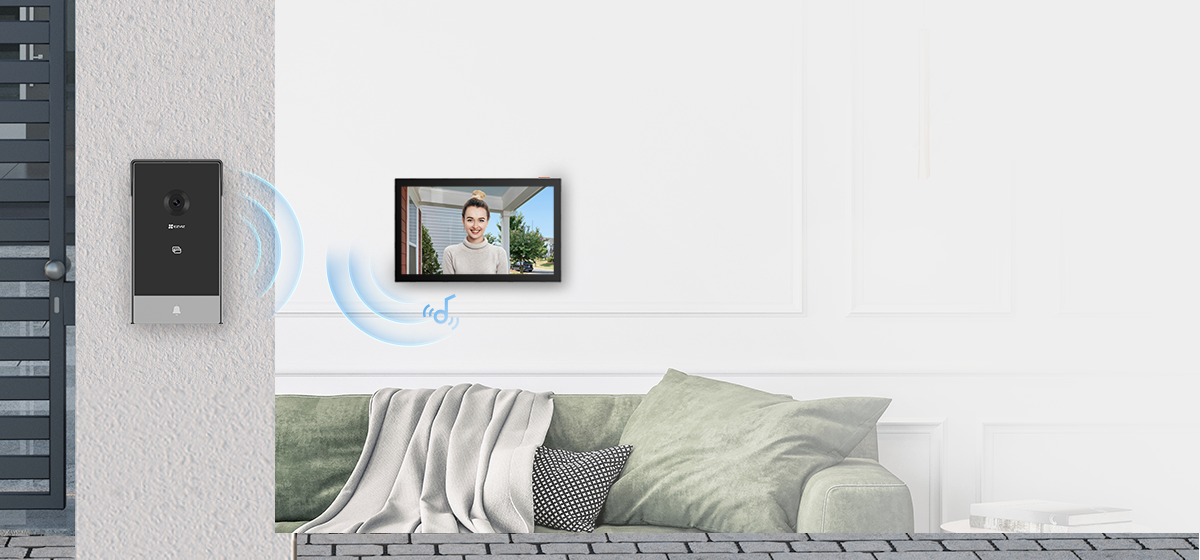 Videoportero EZVIZ HP7 conectado al monitor táctil interior