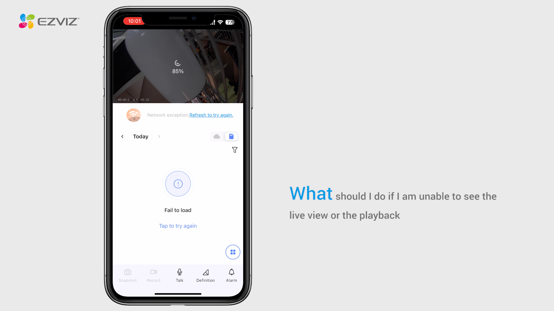 What to do if live view or playback failed