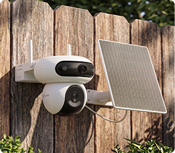 Camera installed on a wall