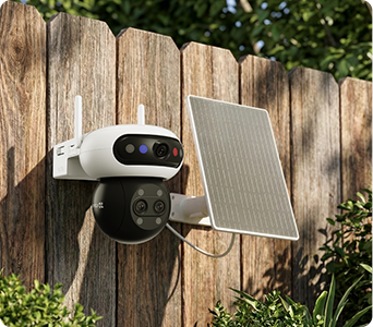 Camera installed on a wall