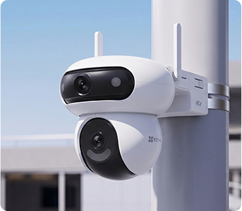 Camera installed on a pole