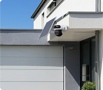 Camera installed beneath a ceiling