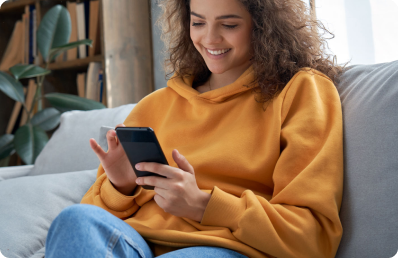 Person controlling smart devices with a phone