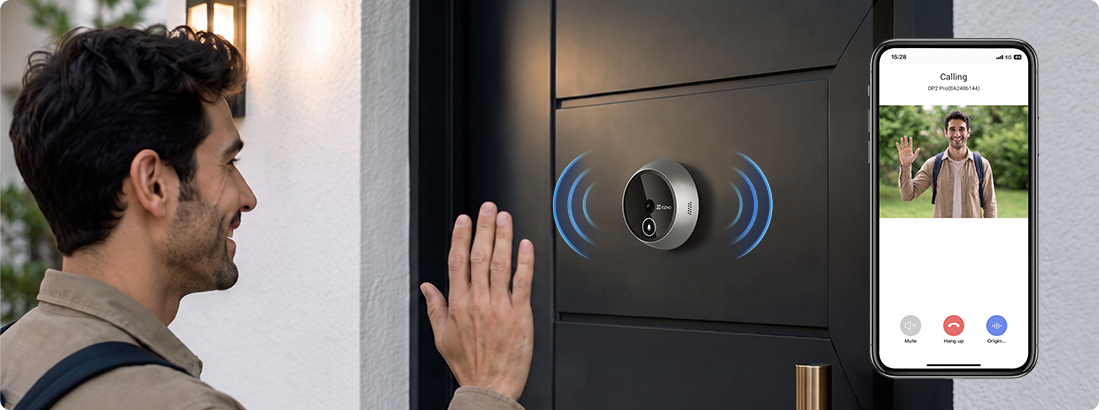 Two-way talk with a visitor through the EZVIZ App