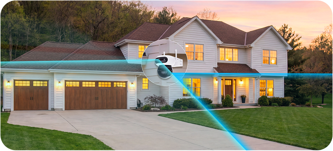 CB90 Dual camera outdoor surveillance scene