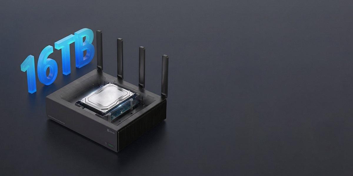 Almacenamiento local de hasta 2 × 16 TB en EZVIZ X6